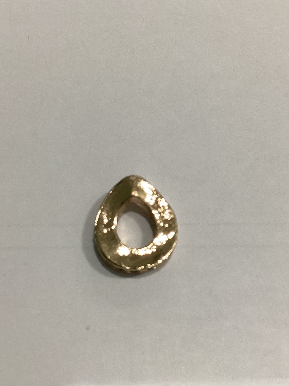 Gold Irregular Teardrop Hoop Charm
